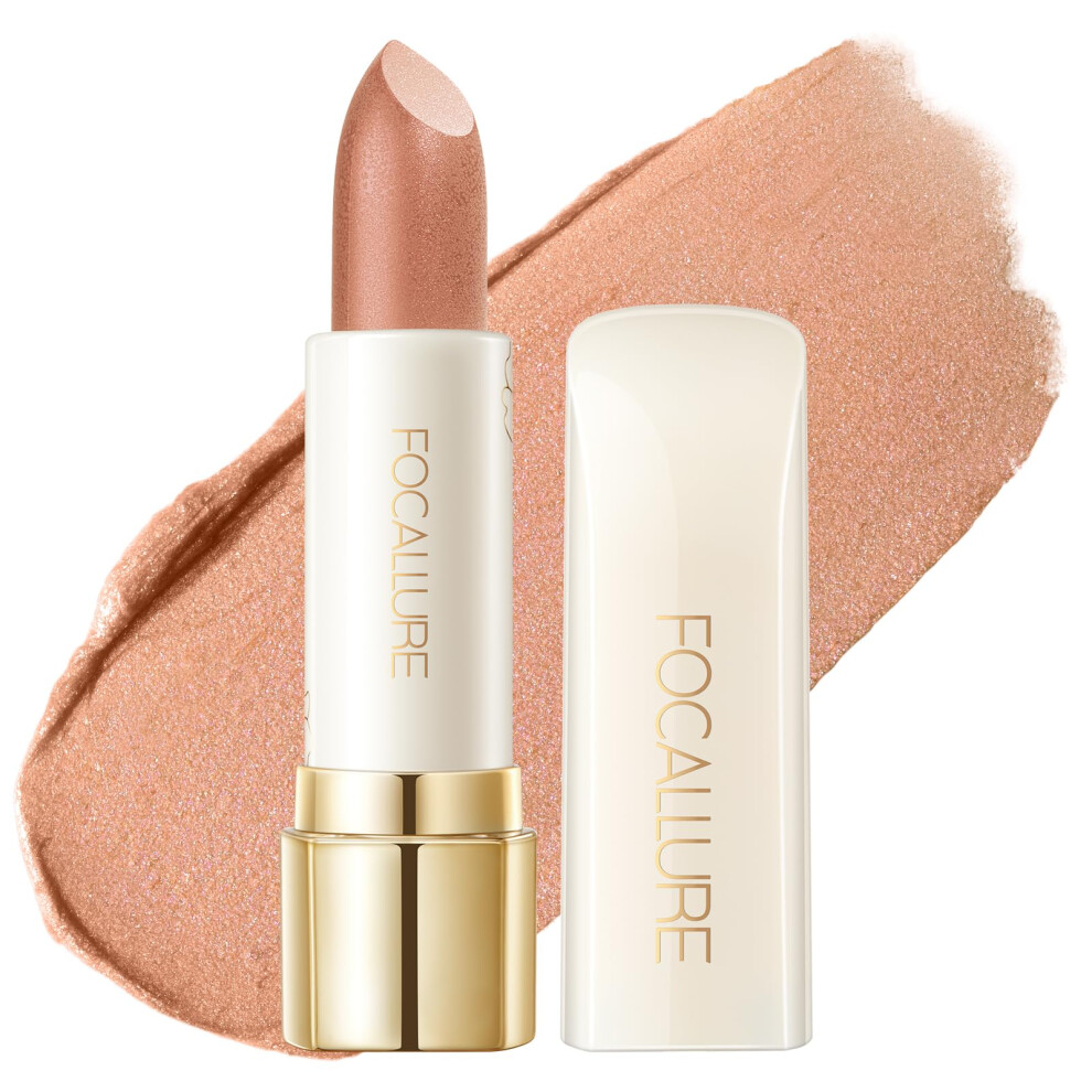 FOCALLURE Moisturizing Shiny Lipstick Pearl Shimmery Finish Hydrating Tinted Lip Balm with Creamy Texture Long Lasting High Pigmented Lip St-image-OPC-PFNHCGM-NEW