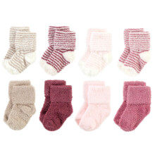 Hudson Baby Unisex pentru bebelu?i Botton Bogat ?i ?osete Terry Blush dunga roz 6-12 luni