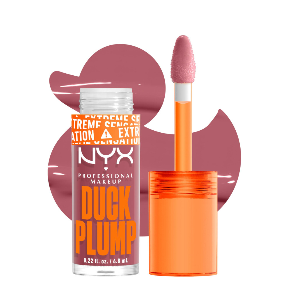 NYX PROFESSIONAL MAKEUP Duck Plump High Pigment Lip Gloss  Lip Plumper Gloss with Spicy Ginger - Lilac On Lock
