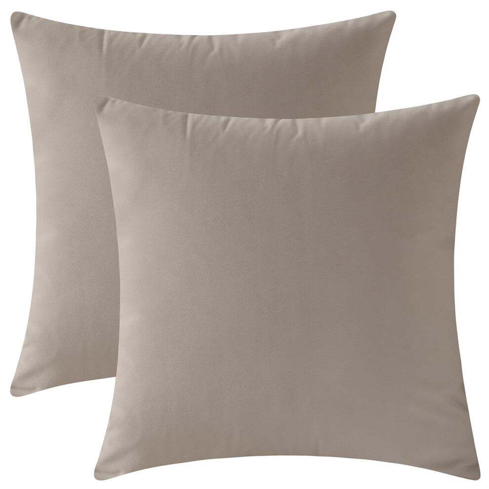 Rythome 2Er-Set Samt-Kissenbez Ge F R Couch Und Bett, 45,7 X 45,7 Cm, Haferflocken-image
