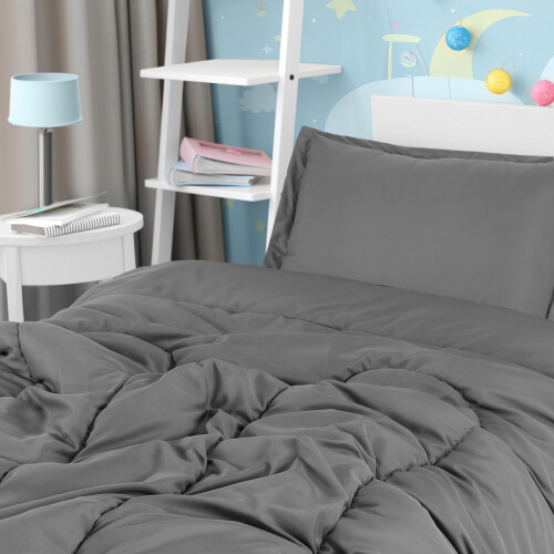 Utopia Bedding Σετ Παπλώματος Γκρι για Όλες τις Εποχές με 2 Μαξιλαροθήκες, 3 Τεμάχια 2