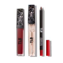 The Lip Bar Kit à Lèvres Vegan, avec Crayon à Lèvres Straight Livin', Rouge à Lèvres Matte Naturalista, 3 pièces