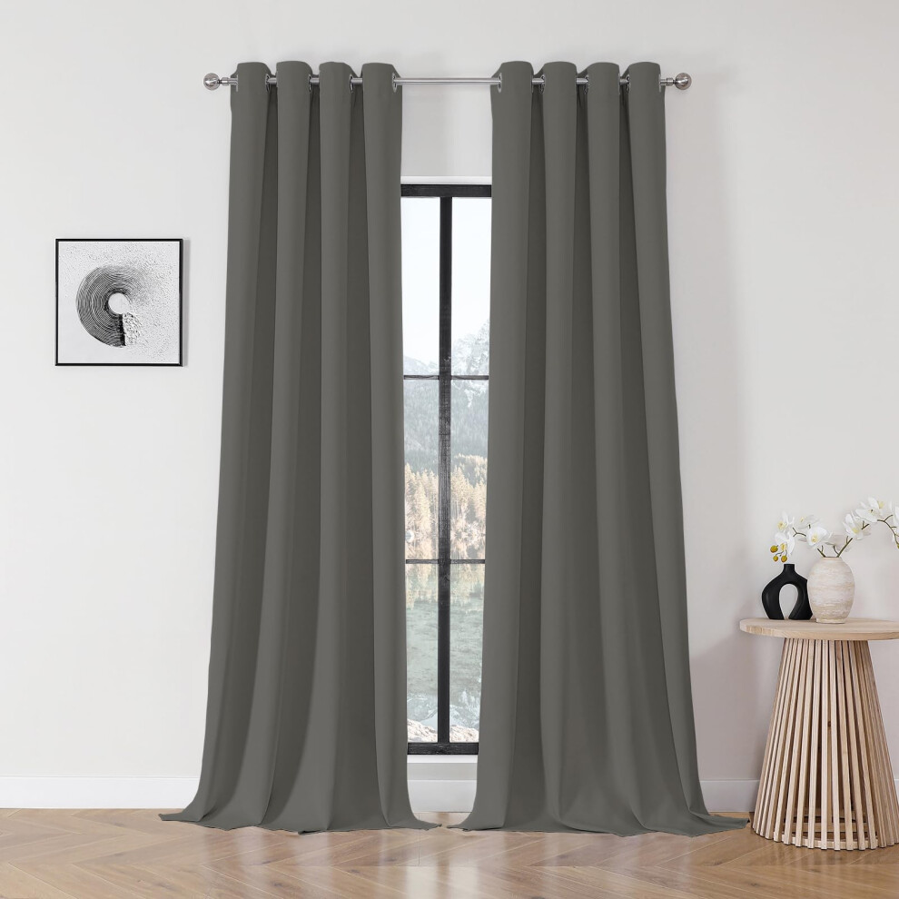 Joydeco Blackout Curtains 108 Inch Length 2 Panels Set Thermal Insulated Long Curtains Drapes 2 Burg Room Darkening Grommet C