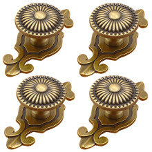 Kelier Botões de Armário em Latão, [4 Pack] Botões de Cogumelo Vintage com Placa de Fundo