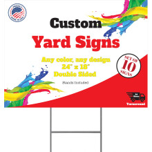 10 semne de curte personalizate cu mize - semne de gazon cu doua fe?e duble personalizate complet personalizate, realizate din plastic ondulat gr