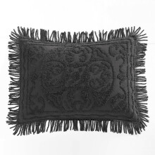 Beatrice Home Fashions Cuvertura de pat Chenille Medalion Standard Sham Carbune