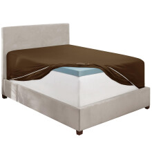Hearth & Harbor Brown California King Fitted Sheet Extra Deep Pocket Cal King Fitted Sheet Only 1800 Microfiber Fitted Bed Sheet Ultra Soft Fitted