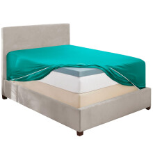 Hearth & Harbor Teal Fitted Sheet Queen Size Extra Deep Pocket Queen Fitted Sheet Only 1800 Microfiber Fitted Bed Sheet Ultra Soft Fitted Queen She