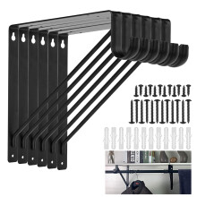 Ayaygd 6 pachet suporturi de tija cu dulap greoi 11 x 11 inch raft dulap negru ?i suport pentru suport pentru tija pentru casa ?i dulap decor per