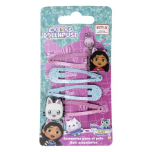 Gabby's Dollhouse Accessory Set - 4 Hair Pins - Pink and Blue - Multicomposition - Pin with Gabby Face and Panty Paws - Original Product Designed in S
