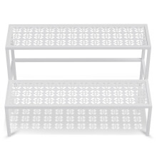 Support de plante metallique en metal a 2 niveaux multiple support de fleur de fleur etagere de plante plantes interieures multiples jardinieres