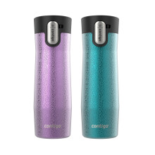 Contigo AUTOSEAL West Loop Vakuum-Isolierter Edelstahl Reisebecher, 20 oz, 2er-Pack, Crystal Pansy; Crystal Juniper