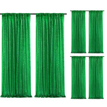 Grne Pailletten-Hintergrundvorhnge, 6 Stck, 6 x 2,4 m, Glitzer-Hintergrund, Weihnachtsdekoration, glitzernde Party-Kuchen-Tisch-Hintergrundvorhng
