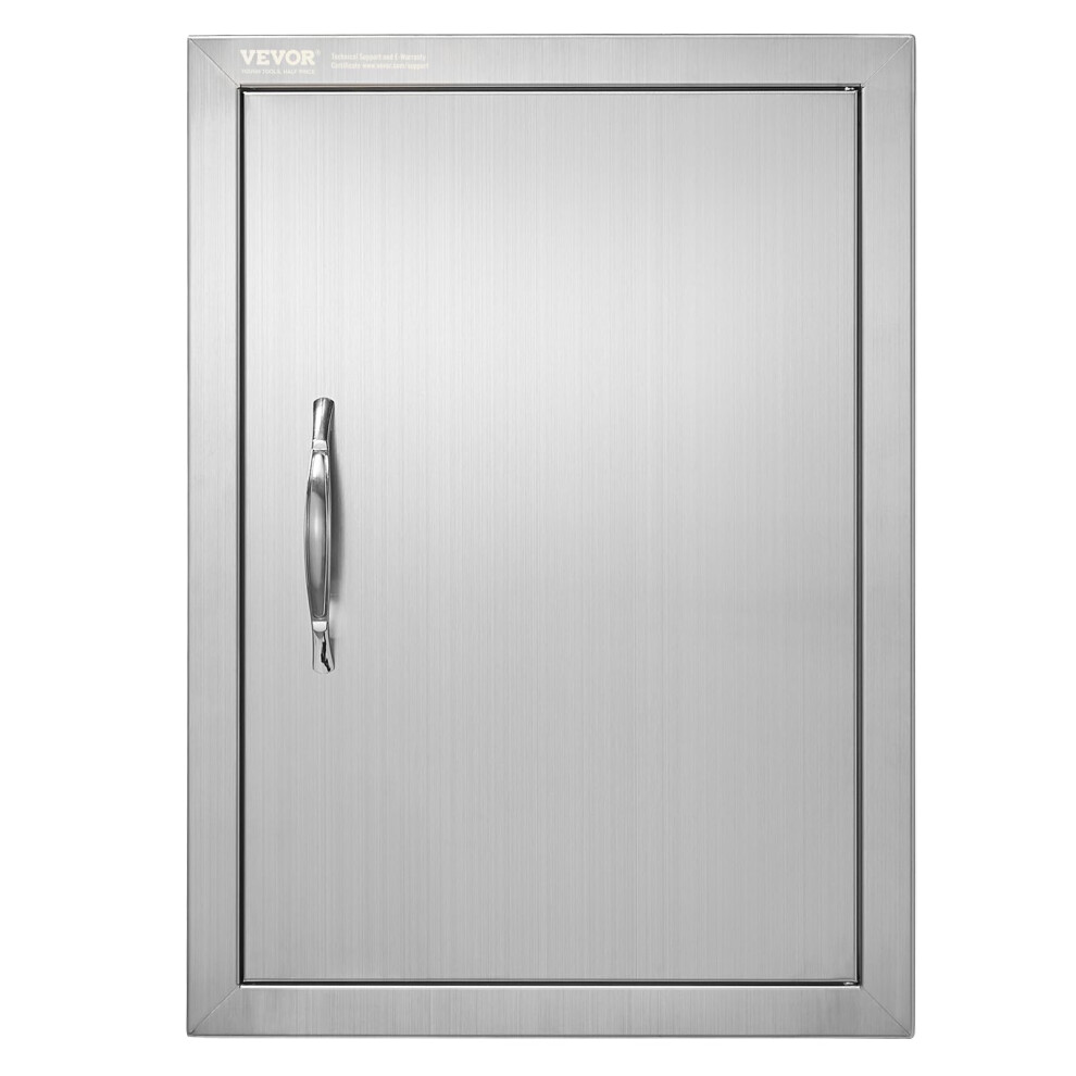 VEVOR BBQ Access Door  16W x 22H Inch Single Outdoor Kitchen Door  Stainless Steel Flush Mount Door  Wall Vertical Door with Handle  for BBQ Island  G