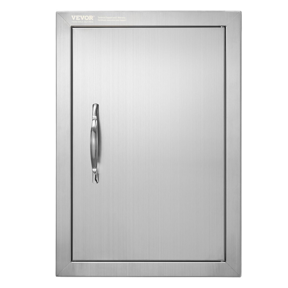VEVOR BBQ Access Door  14W x 20H Inch Single Outdoor Kitchen Door  Stainless Steel Flush Mount Door  Wall Vertical Door with Handle  for BBQ Island  G