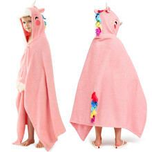 Joiedomi Unicorn Hooded Howles til b?rn - bl?d 100% bomuldsbadestrandh?ndkl?de - 30 """" X 50 """" til b?rn 3-10 ?r - Toddler Pool h?ndkl?de med h?tt