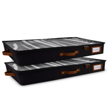 HOMELUX THEORY 2pc Low Profile Under Bed Storage Containers Thin Under Couch Storage Organizer with Bins & Lids Underbed Storage Box Ideal for Seaso