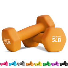 Balelinko Home Gym Udstyr Tr?ning Styrketr?ning V?gttab Pilates V?gte Yogas?t Gratis v?gte til kvinder M?nd Seniorer og unge 5 LB Orange Par