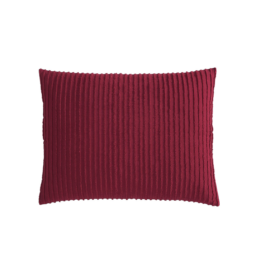 Housse de coussin standard en chenille Channel de Beatrice Home Fashions, bordeaux