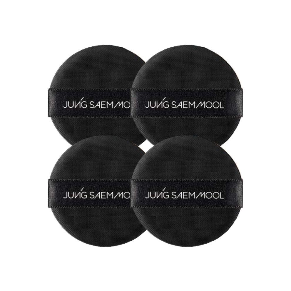Jung Saem Mool Cushion Puff (4Pc) Natural Cover Puff For Smooth Fitting With The Round Shape 2.1 Inch