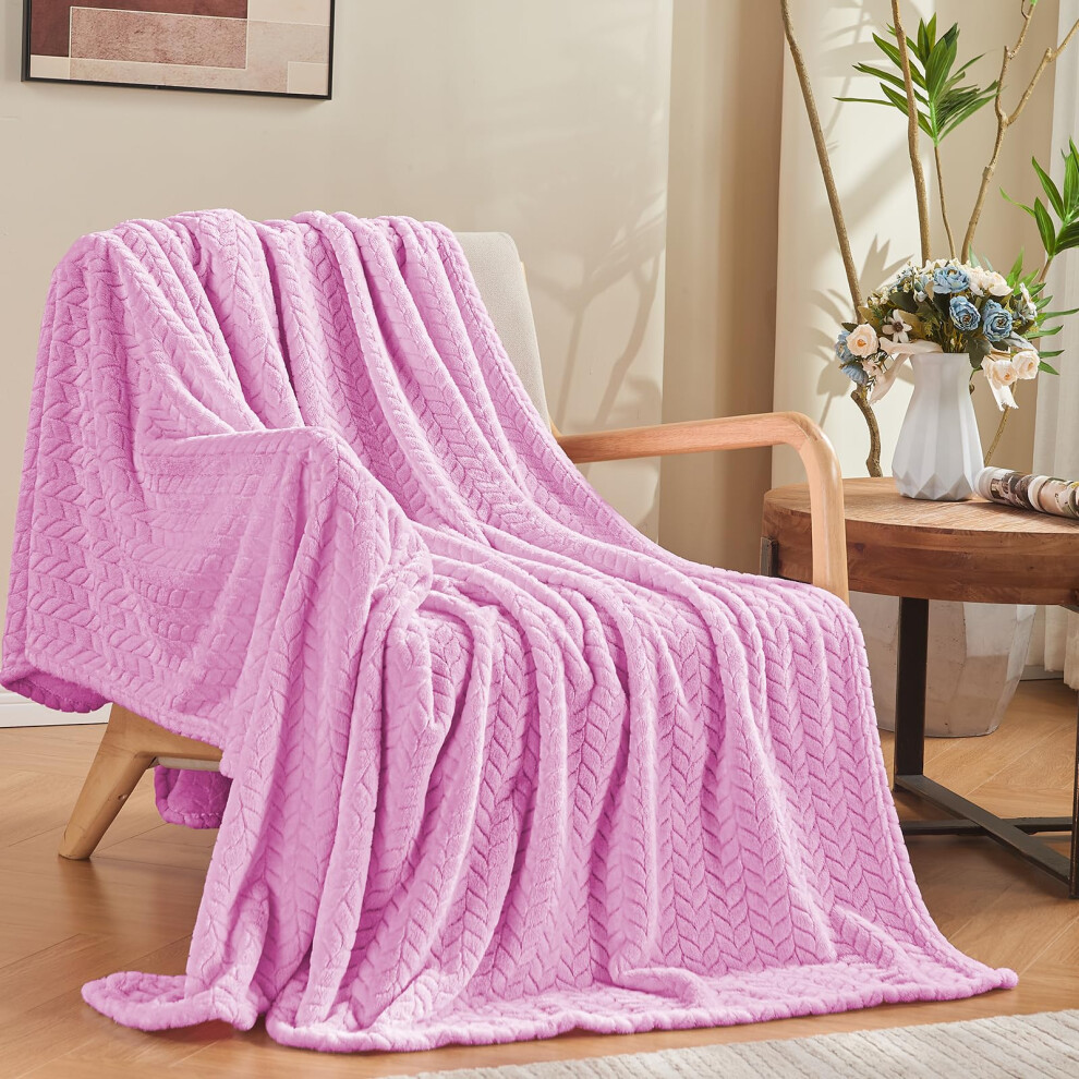 inhand Purple Fleece Throw Blanket for Couch Super Soft Flannel Blanket All Season Use Season 50 x 60 Inches