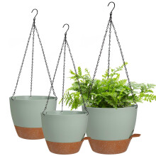 LUCIEBLESSDESIGN 10/9/8 pouces Planteur suspendu pour les plantes exterieures interieures 3 Pack Auto-arrosage Pot suspendu avec trous de drainag