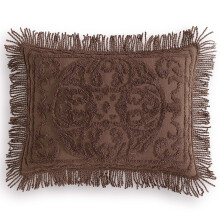 Beatrice Home Fashions Cuvertura de pat Chenille Medalion Standard Sham Ciocolata