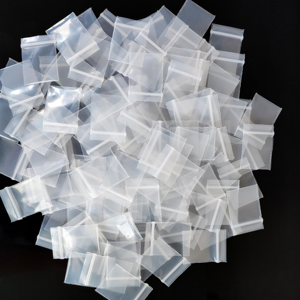 Mini Sacchetti Di Plastica Trasparente Da 3 X 3 Cm, 200 Pezzi, Resistenti, Richiudibili, Con Chiusura A Cerniera, Per Pillole, Piccole Parti, 4 Mm, Per Lato Singolo-image