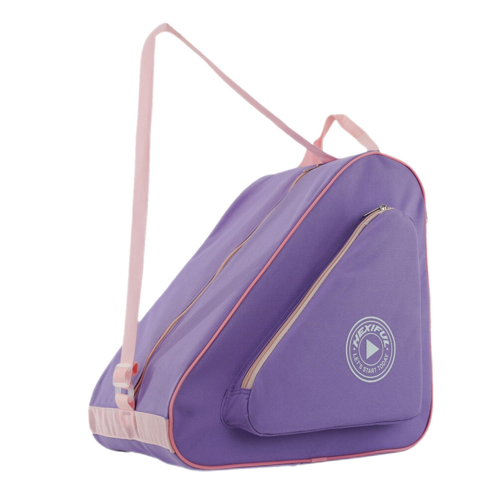 HEXIFUL Skate Bag to Carry Ice Skates Inline Skates Roller Skates and Quad Skates for Both Kids and Adults (Purple/Pink)