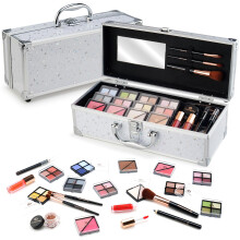 Kit trucco per principianti Color Nymph con valigetta per ragazze adolescenti. Set completo di cosmetici per principianti, inclusi 32 colori di o