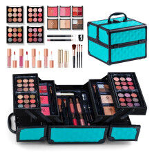 Kit trucco tutto in uno Color Nymph, regali per ragazze e adolescenti, set trucco da viaggio con 4 vassoi, custodia per principianti, include omb