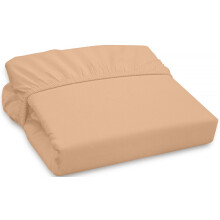 ROYALE LINENS 300 Fios 100% Algodão Comprimido, Lençol Ajustado Super Macio - Areia, Tamanho Full