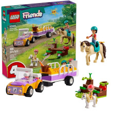 LEGO Friends Pferde- und Pony-Anhnger, Spielset, Bauspielzeug fr Kinder, kreatives Spielgeschenk mit Liann- und Zoya-Figuren und 2 Tierfiguren, Spi