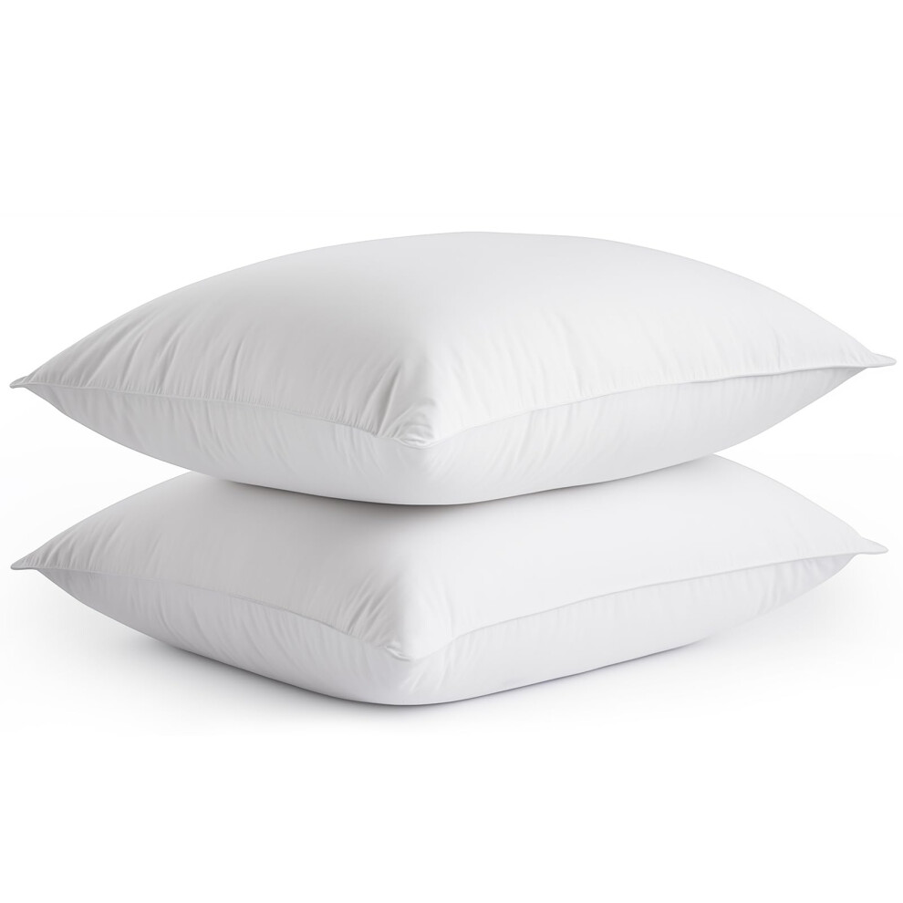 Bafode Goose Down Feather Pillows Soft Bed Pillows Queen Size Set Of 2 100% Soft Cotton Shell Hotel Pillows For Back Stomach Or Side Sleepers