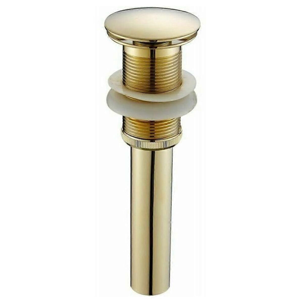 (As Show, One Size) Brass Sink Drain, Pop Up Sink Drain, Pop Up Sink Drain Without Overflow, Gold 6900842867158