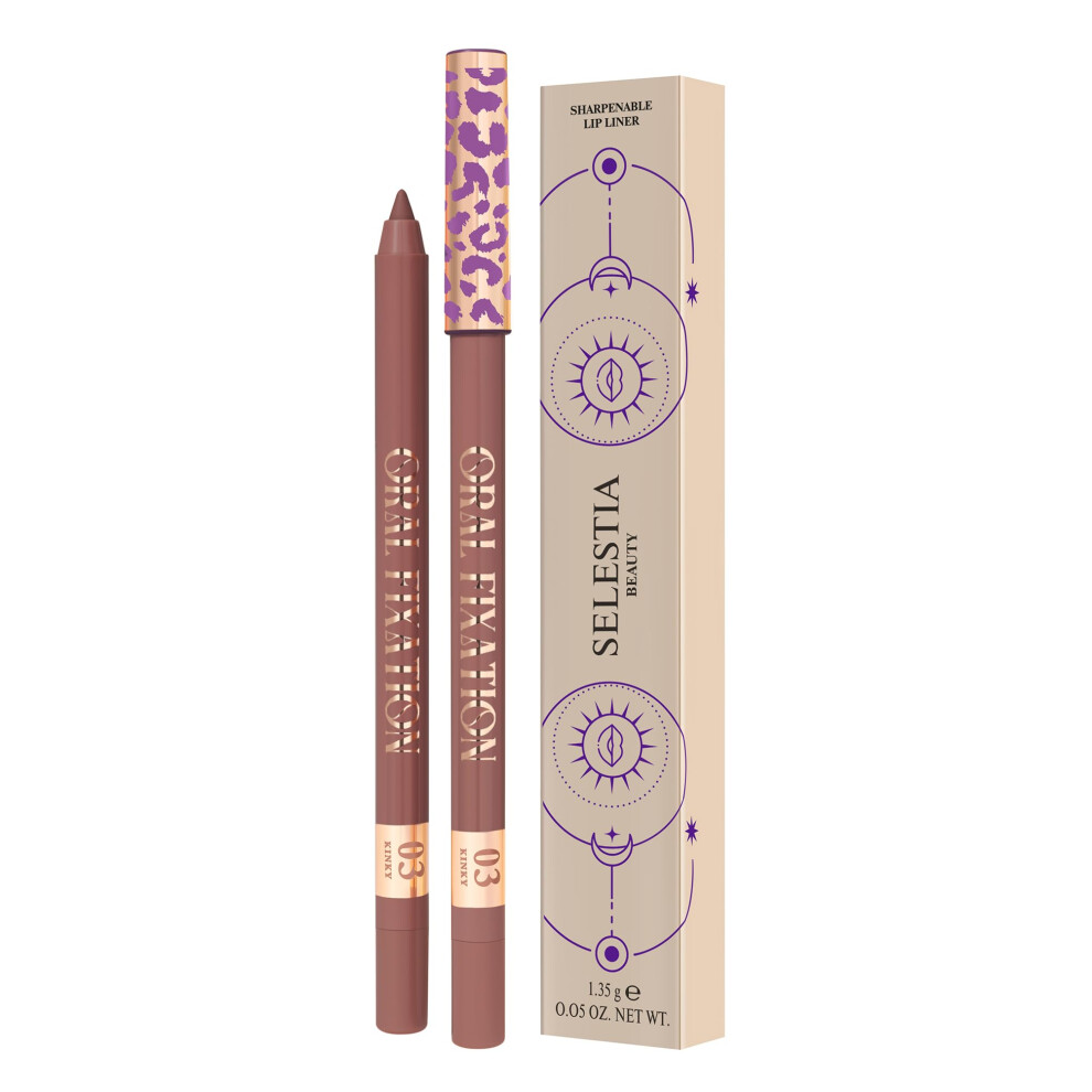 Selestia Beauty Lip Liner Oral Fixation Longlasting & Waterproof Lip Pencil Liner For Precision Application With Sharpenable Tip (Kinky)