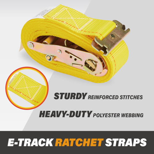 2 Pack E-Track Ratchet Straps 2 """" X 20 'X 4 400 lbs styrke til lastbind 1