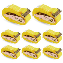 Correas de trinquete E-Track (paquete de 8), 2"" x 16' x 4, 400 lb de resistencia, para amarre de carga en remolques y furgonetas cerrados, de KOD