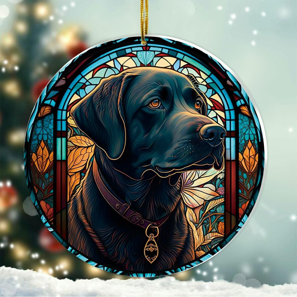 Cadeaux Labrador Retriever - DéCoration De NoëL Labrador 2024 Cadeaux Labrador Noir Pour Femmes DéCoration Labrador Pour Arbre De NoëL DéCoration-image