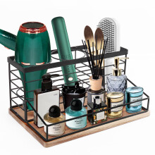 Siyzda Hair Tool Organizator Mobil Par Dryer Suport pentru coafura Instrumente de coafura Organizator Depozitare pentru vanitate Bata Negru Organ