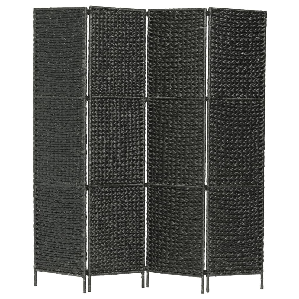 Vidaxl 4-Panel Room Divider 154X160 Cm Water Hyacinth Black