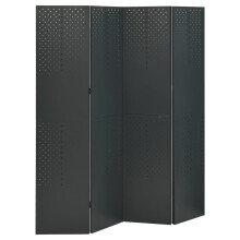 vidaXL 4-Panel Room Divider Anthracite 160x180 cm Steel