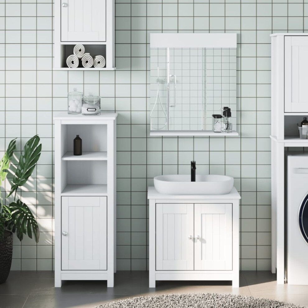 Vidaxl 3 Piece Bathroom Furniture Set Berg White Solid Wood Pine