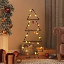 vidaXL Metal Christmas Tree for Decoration Black 90 cm