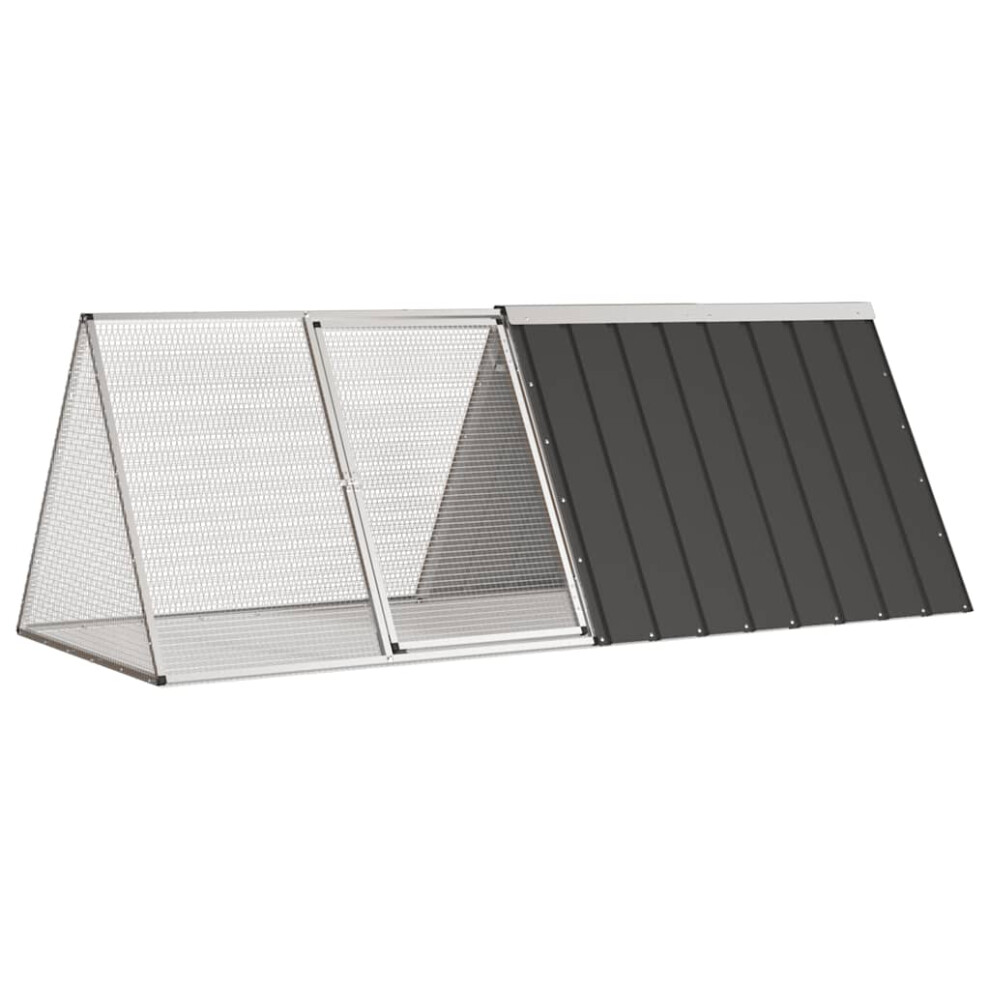 Vidaxl Rabbit Cage Anthracite 201.5X80.5x71 Cm Galvanised Steel