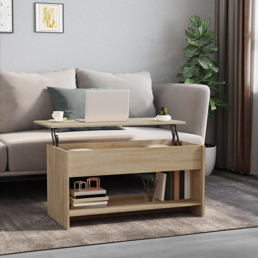 B&Q - 809650 Coffee Table Sonoma Oak 102X50X52,5 Cm Engineered Wood - Image 2