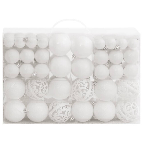 VidaXL vidaXL 111 Piece Christmas Bauble Set White Polystyrene 1