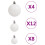 VidaXL vidaXL 111 Piece Christmas Bauble Set White Polystyrene 6