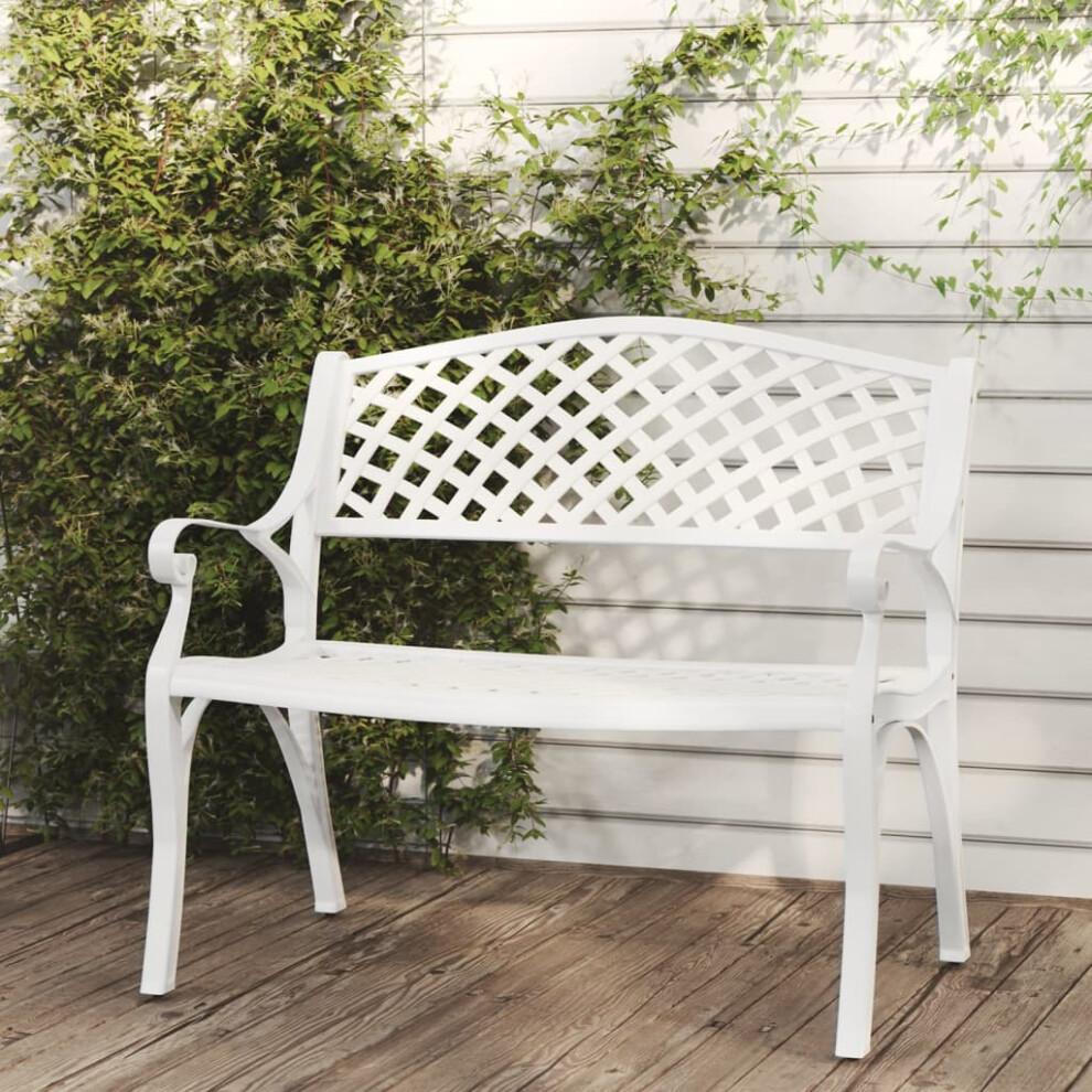 Vidaxl Garden Bench 102 Cm Cast Aluminium White