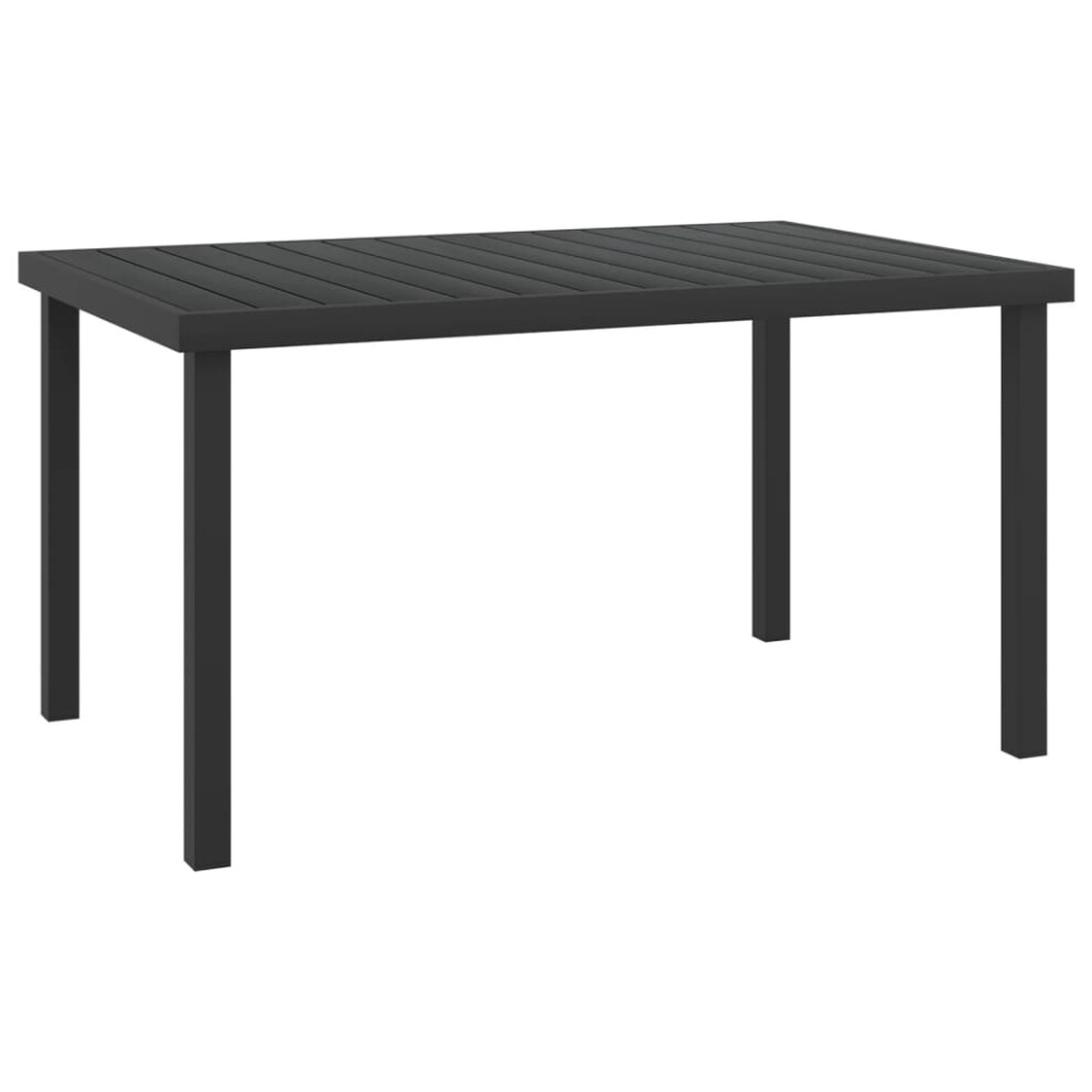 Photos - Garden Furniture VidaXL Garden Table Black 140x90x74 cm Aluminium and WPC Black 312207 